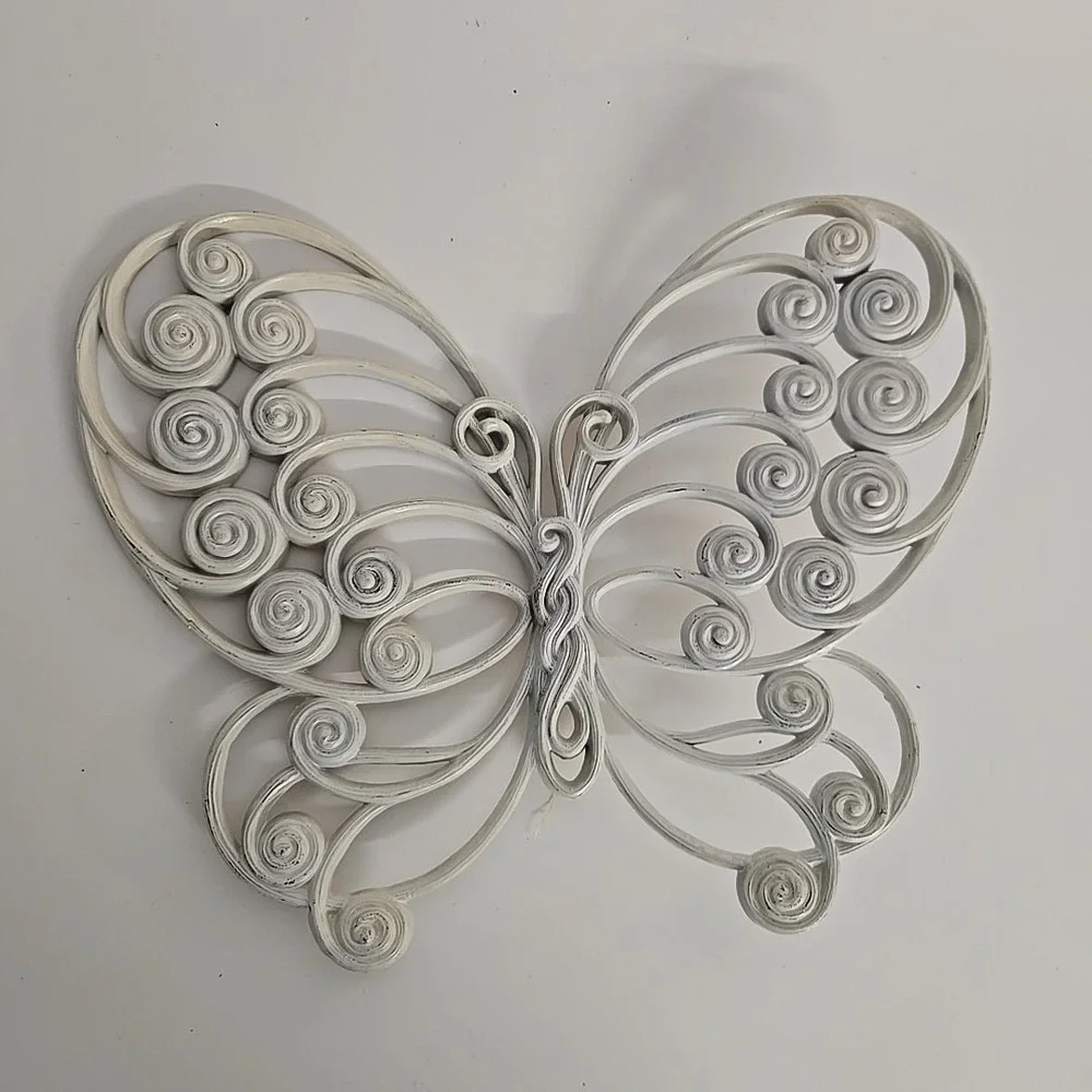 Vintage 1975 Burwood Butterfly 1629 Wall Hanging White Patio Decor‎
